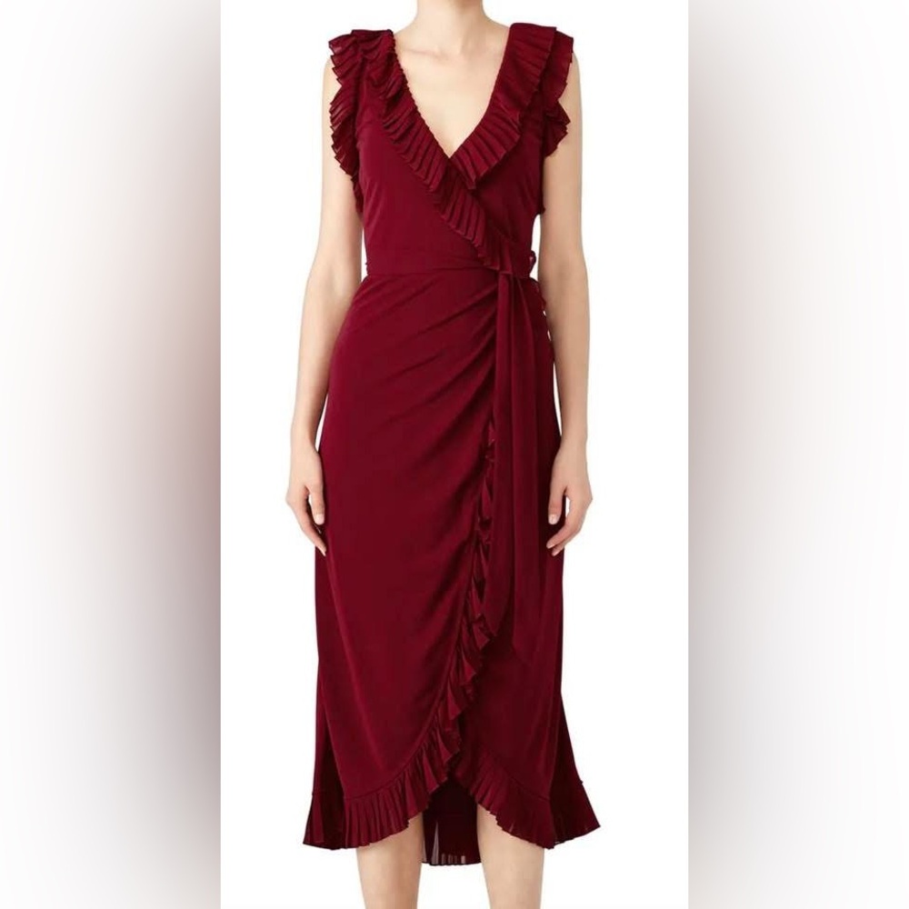 Tory Burch Ruffle Midi Wrap Dress